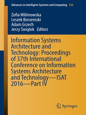 cover image of Information Systems Architecture and Technology